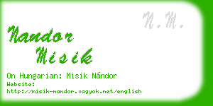 nandor misik business card